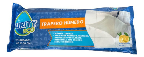 Trapero Húmedo Piso Flotante Purity Eco Aroma A Limon 12unid Color Blanco