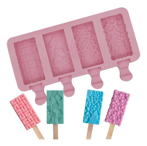 Molde De Silicona Paleta Helado Surtida Burbuj Chica Ice Pop