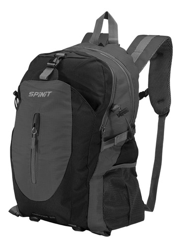Mochila Spinit Trekker 28lts Camping Trekking Notebook Color Gris - Negro