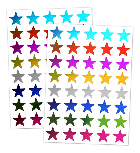 8 Colores, Paquete De 1000 Calcomanias Metalicas De Estrella