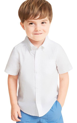 Camisa Niño Old Navy Manga Corta Oxford Blanco