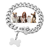 Collar De Cadena De Plata Para Perro De 15 Mm De Acero Inoxi