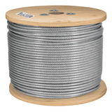 Cable Flexible 1/8' Acero 7x19 Recubierto Pvc Carrete 300 M