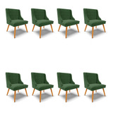 Kit 08 Cadeiras De Jantar Liz Suede Verde D'rossi