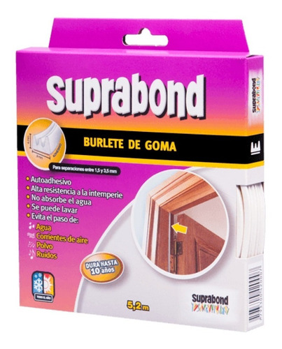 Burlete Autoadhesivo Perfil E Goma Suprabond 4mmx9mmx5,2mt 