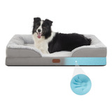 Cama Grande Para Perros Viscoelástica Impermeable Con Funda