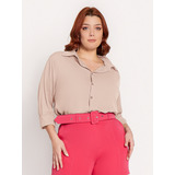 Camisa Plus Size Despojada Moda Feminina Social