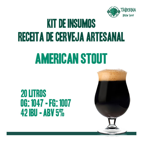 Kit De Insumos Cerveja Artesanal American Stout - 20 Litros