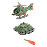 Set De Helicóptero Y Tanque Militar Juguete Carro