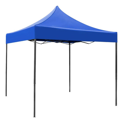 Carpa Toldo Plegable Reforzado 2x2 Lona Impermeable Acero Inoxidable Lona Azul