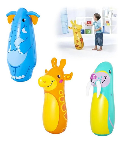 Porfiado Inflable Animal Boxeo Golpeador Juguete Niño Niña