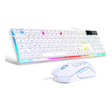 Kit Teclado Y Mouse Led Gamer Magegee K1 Blanco