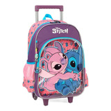 Mochila De Rodinhas Escolar Infantil Disney Stitch Classics