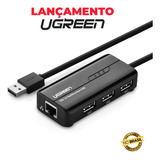 Ugreen Hub Adaptador 4 Em 1 Usb 2.0 Para Rj45 10/100mbs