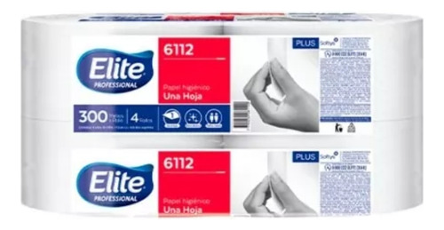 Papel Higiénico Elite Profesional Código 6112 X 4 De 300mts