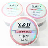 Kit 10un Gel Xed Alongamento Unha Gel 18 Pink 15g Oferta