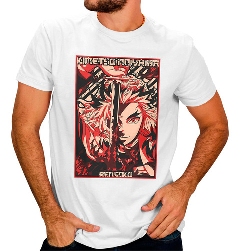 Playera Kyojuro Rengoku Para Hombre Anime Demon Slayer #28