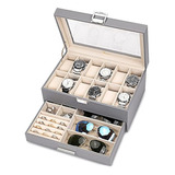 Voova Jewelry Box Watch Boxes Organizador Para Hombres Mujer