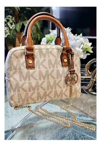 Bolso Crossbody Michael Kors Original Color Crema Con Marrón