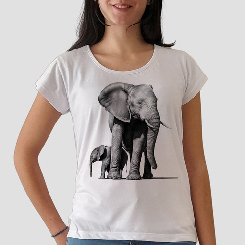 Remera Elefante Hindú Animales 5 Mujer