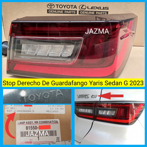 Stop Derecho De Guardafango Yaris Sedan G 2023 2024 Original Foto 2