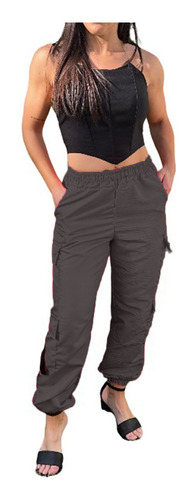 Pantalon Jogger Babucha Mujer Cargo Doble Bolsillo Tendencia