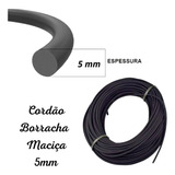 Cordão De Borracha Maciça 5mm Para Tela Mosquiteira (10mt)