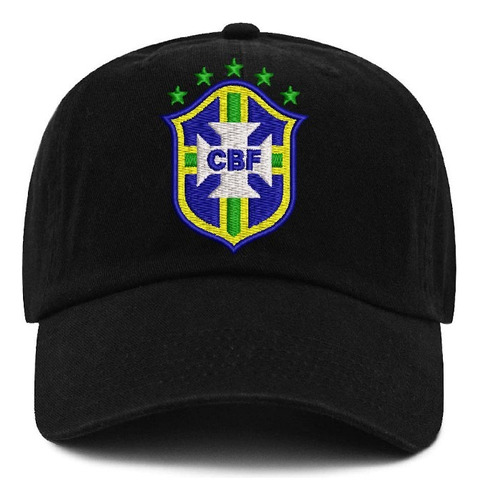 Gorro Jockey Visera Curva Brasil Futbol Logo Bordado