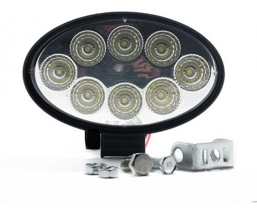 Faro Led Ovalado 24w 8 Led Para Tractor Agro Cuatri 12v 24v