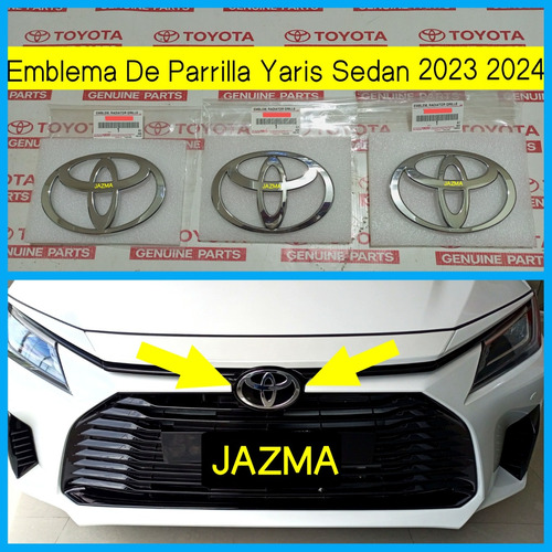 Emblema De Parrilla Yaris Sedan 2023 2024 Original Toyota  Foto 2