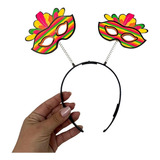 10 Tiarinhas Divertidas Com Máscaras De Carnaval Folia Neon