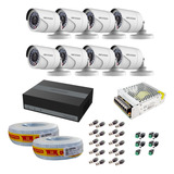 Kit Cftv 8 Cameras Dvr C/ Ssd 8 Canais +acessórios Hikvision