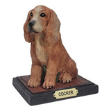 Cachorro Estátua Enfeite Resina Estatueta Cão Cocker Pet 