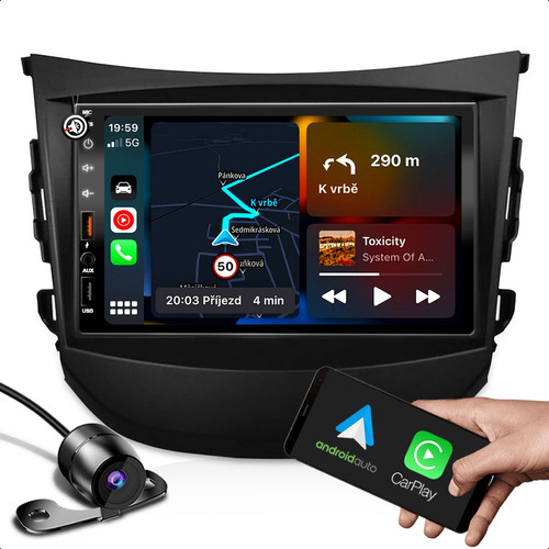 Aparelho Rádio Multimidia Carplay + Moldura 2 Din 7 Polegada