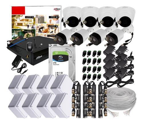 Cámaras Seguridad Kit Dvr 16 Dahua 1080p + 8 Cám D.d 2tb Esp