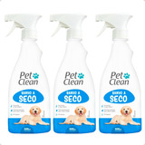 Kit Com 3 Banho A Seco Cães E Gatos Spray Pet Clean 500ml