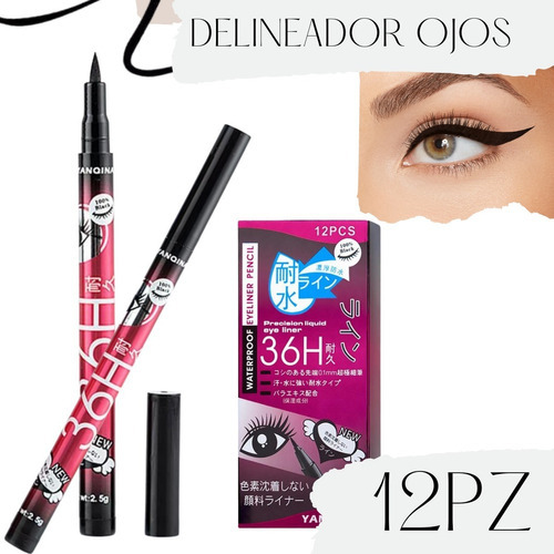 Delineador Ojos Make Up Larga Duración Waterproof Liquido F Color Café