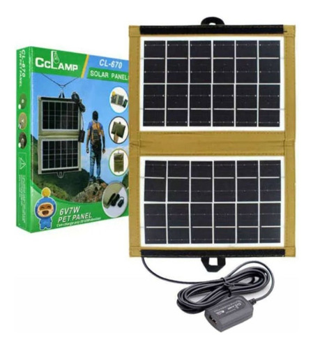 Panel Solar Portatil Plegable 7w Camping Doble
