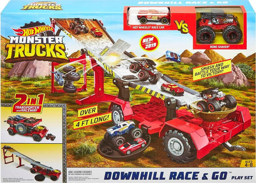 Hot Wheels Pista Monster Trucks Downhill Race & Go