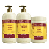 Kit Tutano Sh + Cr Silicone +banho De Creme 1kg Bio Extratus