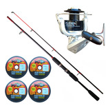 Kit Combo Equipo Pesca Profesional Caña 2.70 Mts + Reel 6000