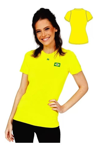 Camisa Babylook Kanxa Seleção Brasil Feminina Poliester Dry