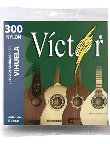 Victor Vcvh-300 Juego Cuerdas Vihuela Nylon 300 Sin Borla