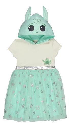 Vestido Para Niña Con Capucha 3d Star Wars Baby Yoda Grogu