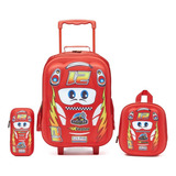 Mochila Spector Carros Infantil Escolar Meninos Reforçada Cor Vermelho Desenho Do Tecido 3d