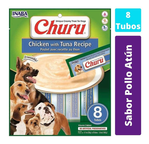 Ciao Churu Para Perros Sobre 8 Tubitos Sabor Pollo Atún. Np