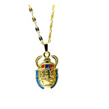 Collar De Escarabajo Egipcio Chapado En Oro De 18 Quilates D