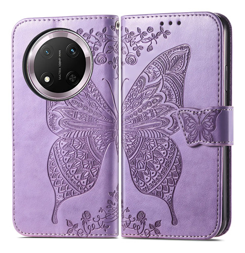 Funda Para Honor Magic 7 Lite/honor X9c 5g/x60 Pro Butterfly Flowers Funda Protectora De Piel Sintética Tipo Cartera Magnética