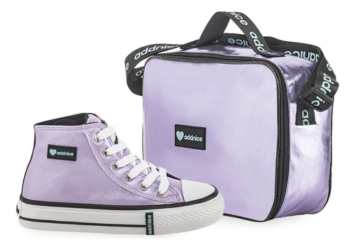 Zapatillas + Bolso Addnice Vulcan Metallic Lila 2731