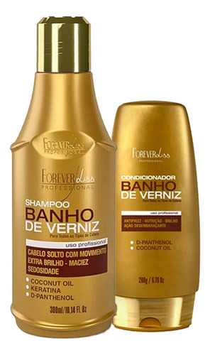 Kit Banho De Verniz Shampoo 300ml E Condi. 200g Forever Liss